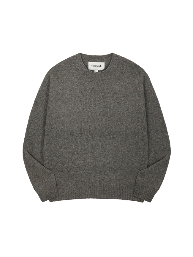 토니웩_ Cashmere Whole garment Saddle Neck Sweater [Heather Grey]
