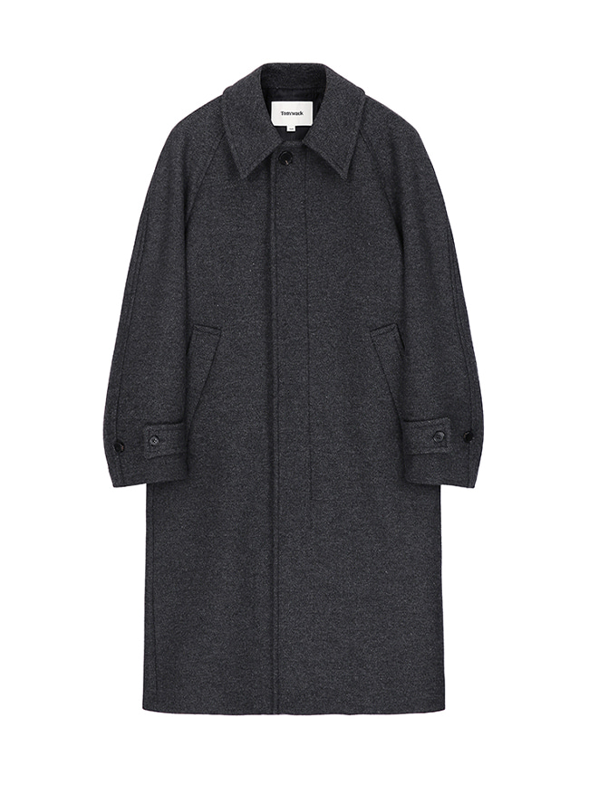 토니웩_ Brushed Wool Mac Over Coat [Twill Grey]
