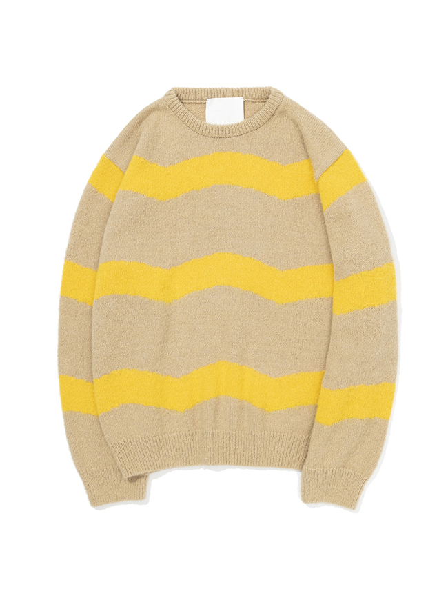 예아_ Crewneck Sweater [Beige/Yellow]
