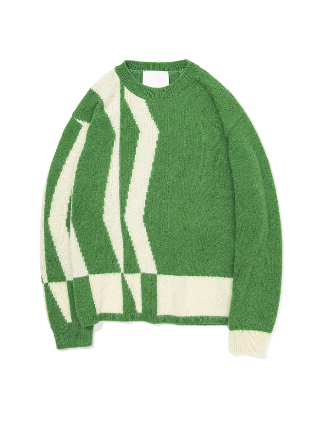 예아_ Crewneck Sweater [Green/L.Beige]