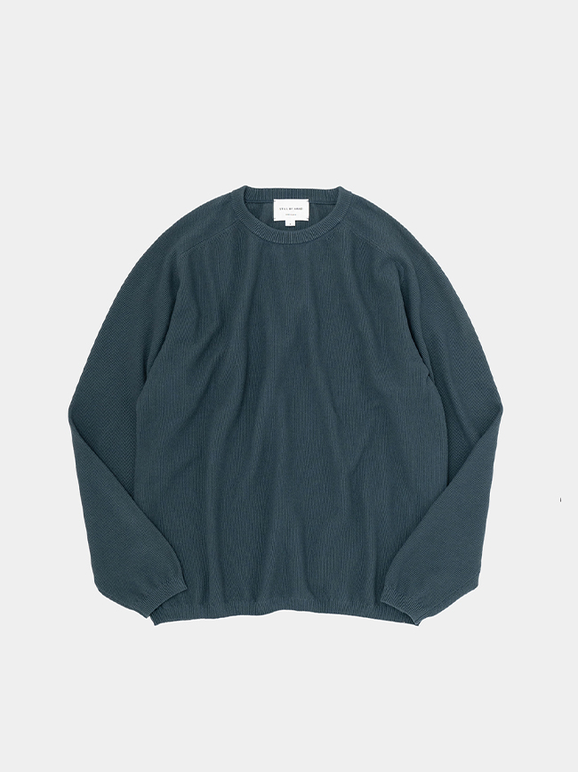 스틸바이핸드_ Cashmere Mix Cotton Sweater [Slate Blue]