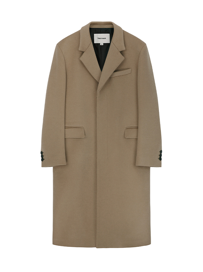 토니웩_ Cashmere Single-Breasted Tailored Coat [Camel]