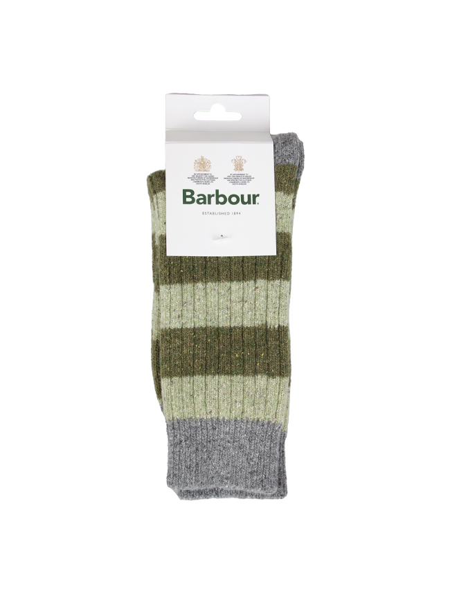 [OFFLINE ONLY] 바버_ Barbour Houghton Stripe Sock [Olive]