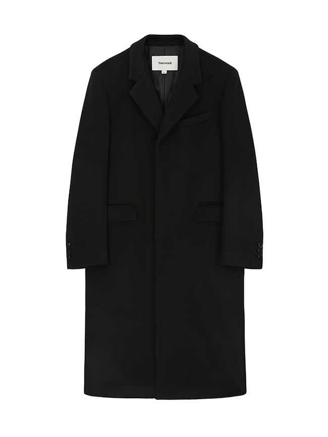 토니웩_ Cashmere Single-Breasted Tailored Coat [Black]