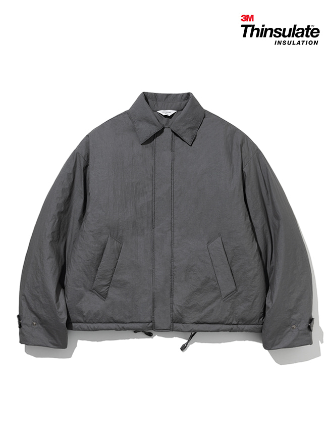 로드존그레이_padded drizzler jacket [grey]