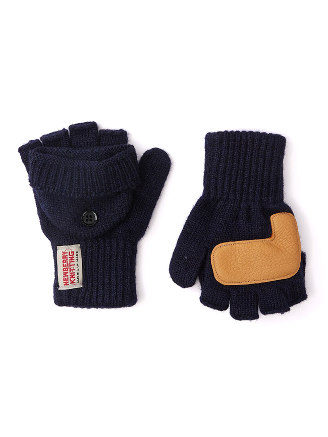 뉴베리니팅_ Deer Leather Glomit Gloves [Navy x Tan]
