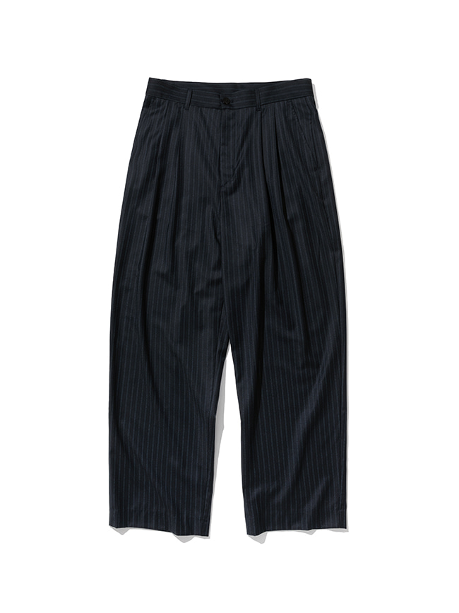 로드존그레이_stripe two tuck trouser [navy]