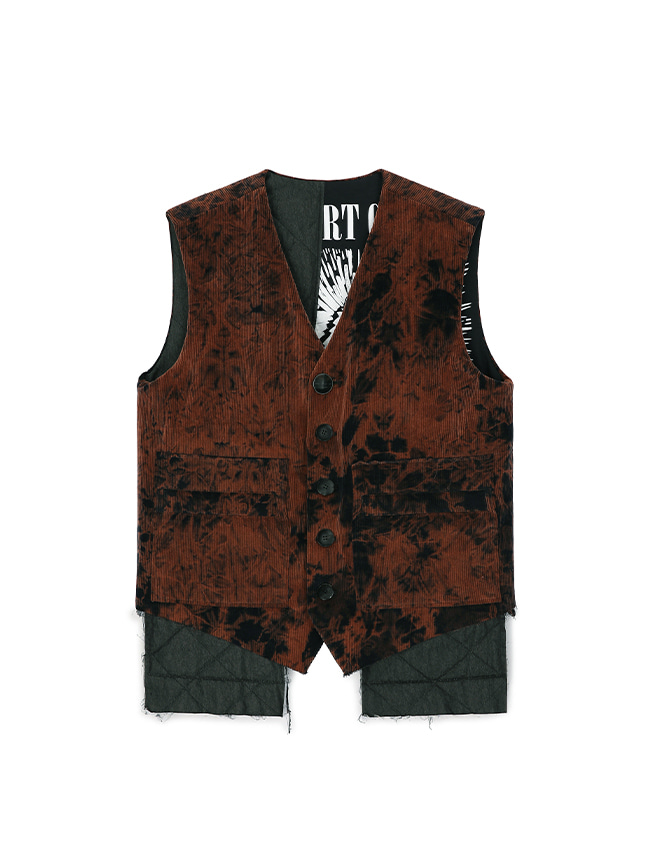 0426X_ 23S/S REMAKE PADDING VEST [BROWN/CHARCOAL]
