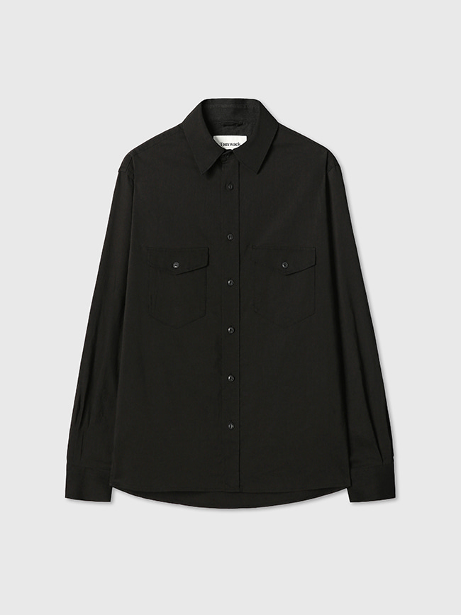 토니웩_ Soft Brushed C/R Western Shirt [Midnight Black]