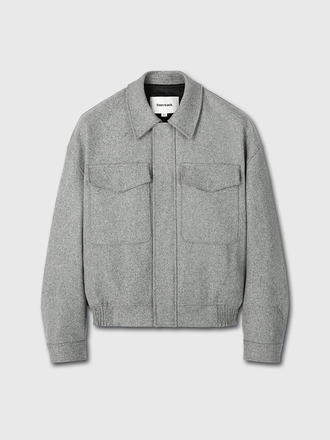 토니웩_ Italian Wool Chest Pocket Blouson [French Grey]