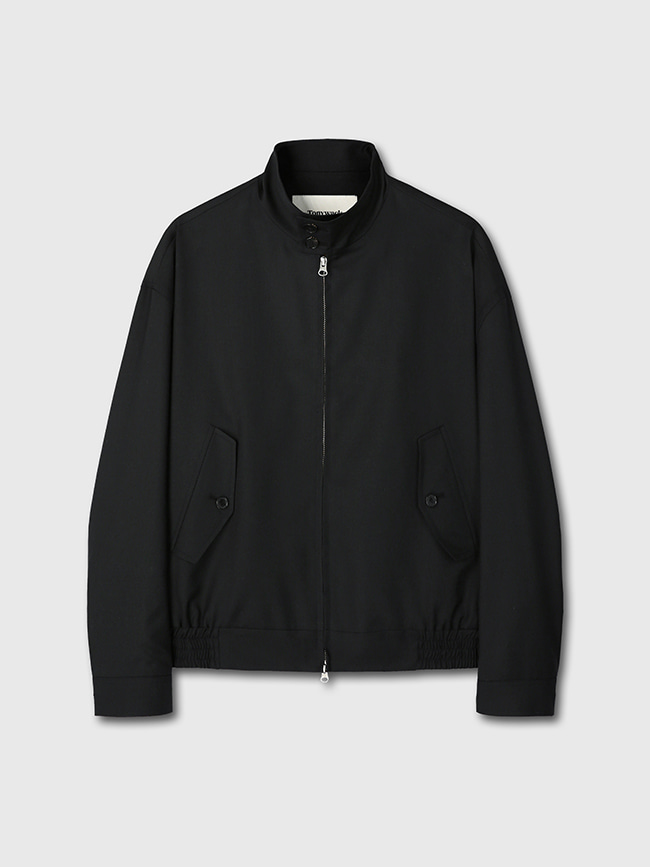 토니웩_ Tropical Wool Harrington Jacket [Black]