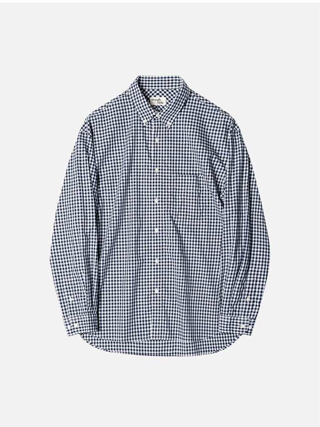러프사이드_ Shirring Shirt [Navy GH]