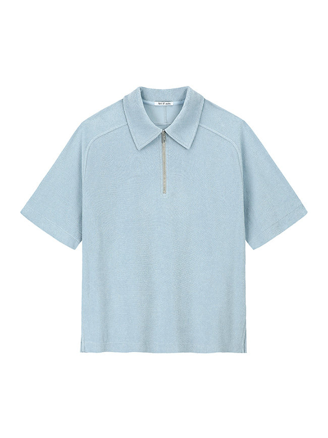 아트 이프 액츠_ Terry Half Zip-up Shirt [Pale Blue]