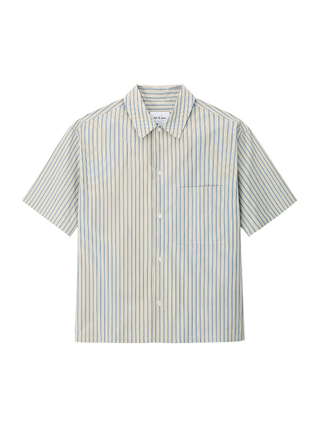 아트 이프 액츠_ Stripe Pocket Half Shirt [Blue Line]