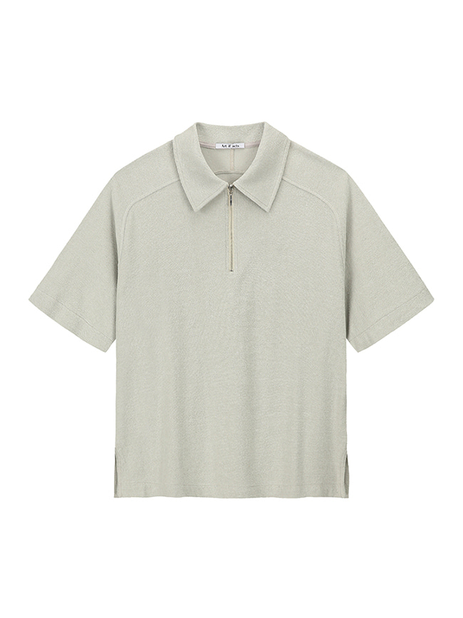 아트 이프 액츠_ Terry Half Zip-up Shirt [Light Grey]