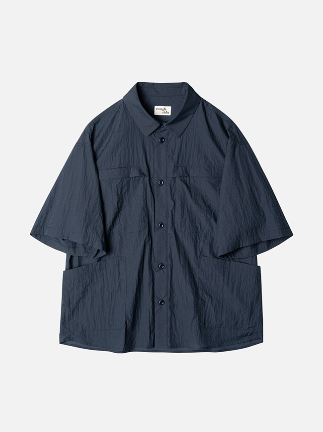 러프사이드_ Layer Half Shirt Jacket [Navy]