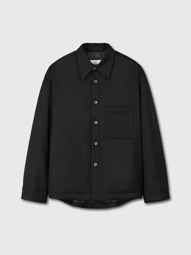 토니웩_ Hard Twist Wool Padded Shirt Jacket [Black]