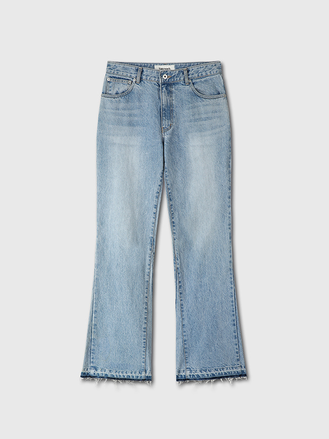 토니웩_  Reconstructed Flared Denim Jeans [Faded Light Blue]