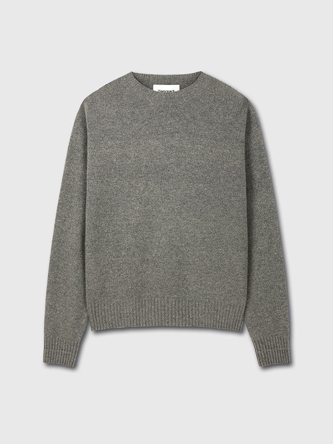 토니웩_ Cashmere Whole garment Saddle Neck Sweater [Warm Grey]