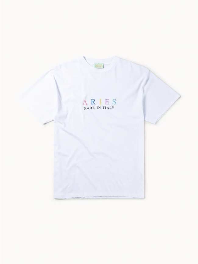 에리즈_ United Colours of Aries Embroidered SS Tee [White]