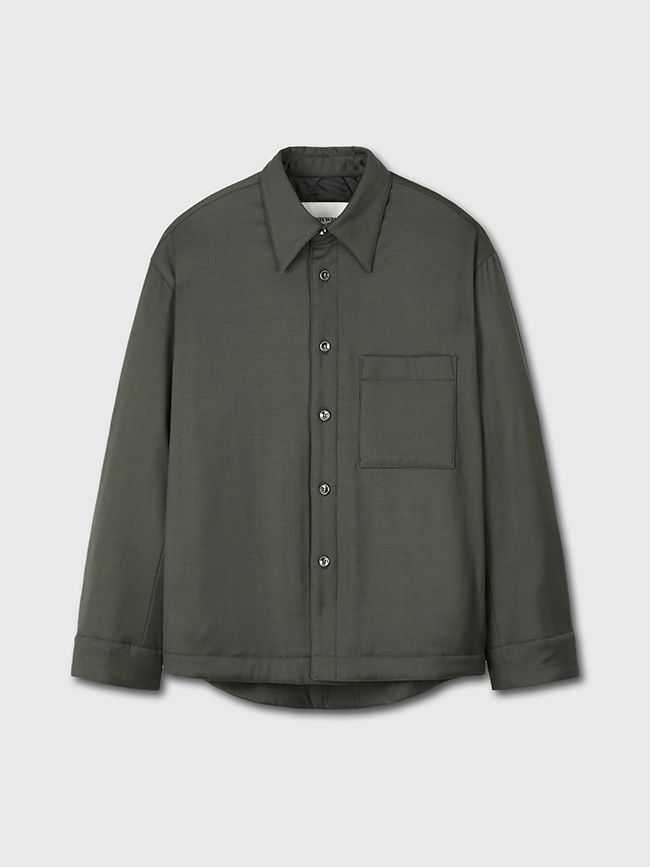 토니웩_ Hard Twist Wool Padded Shirt Jacket [Dark Olive]