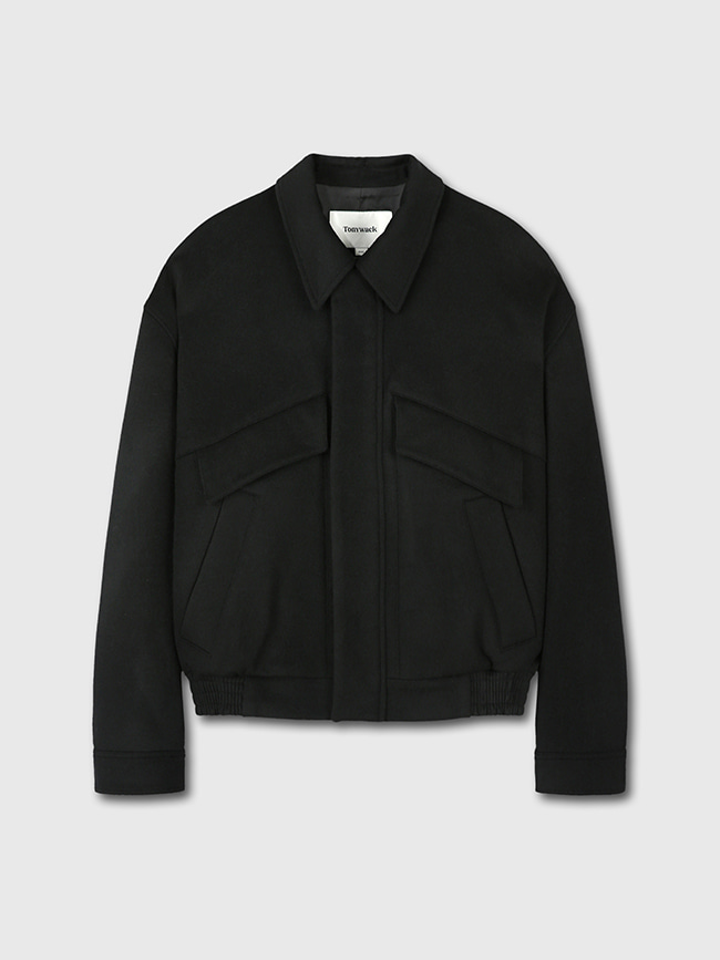 토니웩_ Wool and Cashmere Multi-Pocket Blouson [Black]