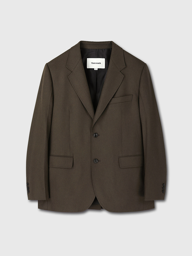 토니웩_ Wool and Cashmere Tailored Blazer [Taupe Brown]