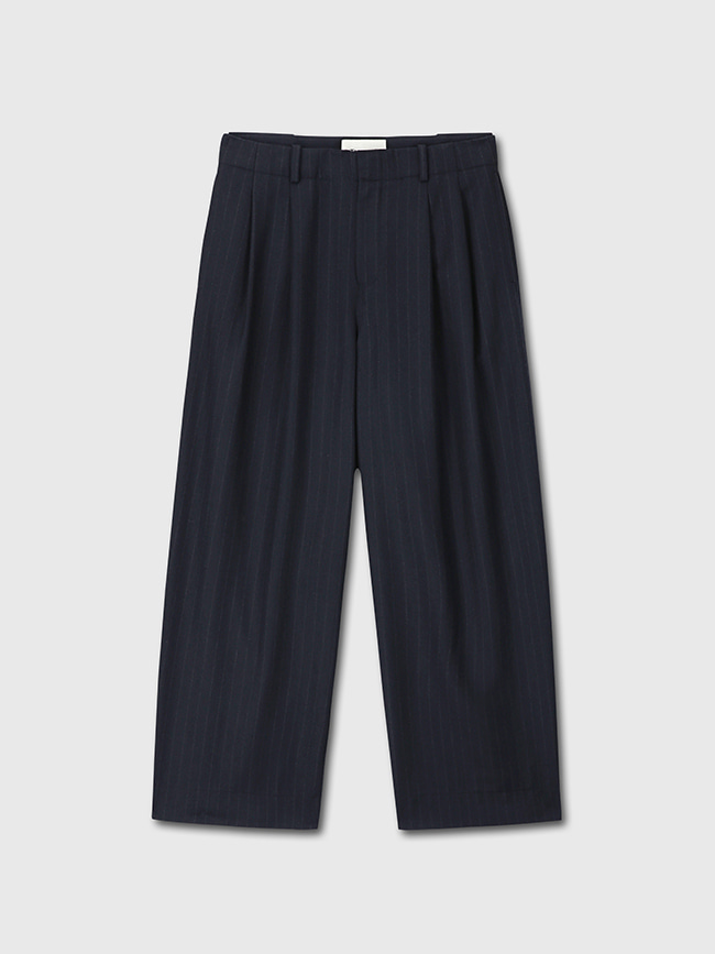 토니웩_ Virgin Wool Oversized Pleated Trousers [D.Navy Pinstripe]
