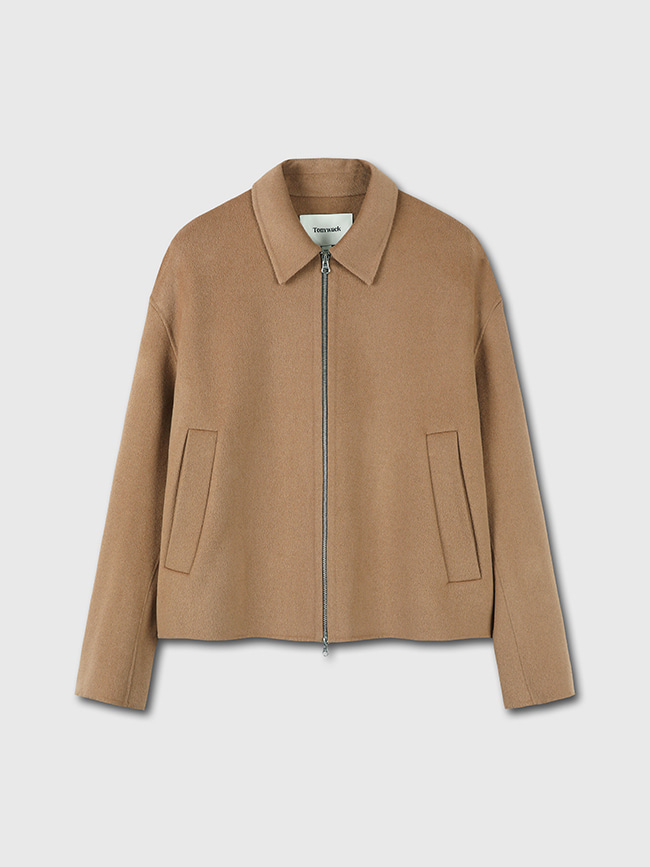 토니웩_ Handmade Cashmere Zipped Blouson Jacket [Camel]