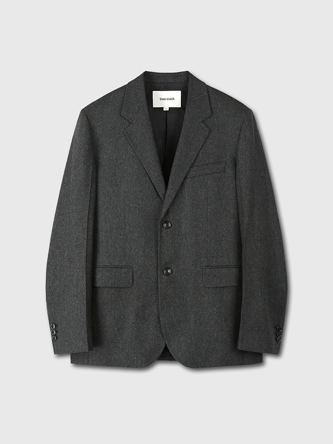 토니웩_ Wool and Cashmere Tailored Blazer [Charcoal]