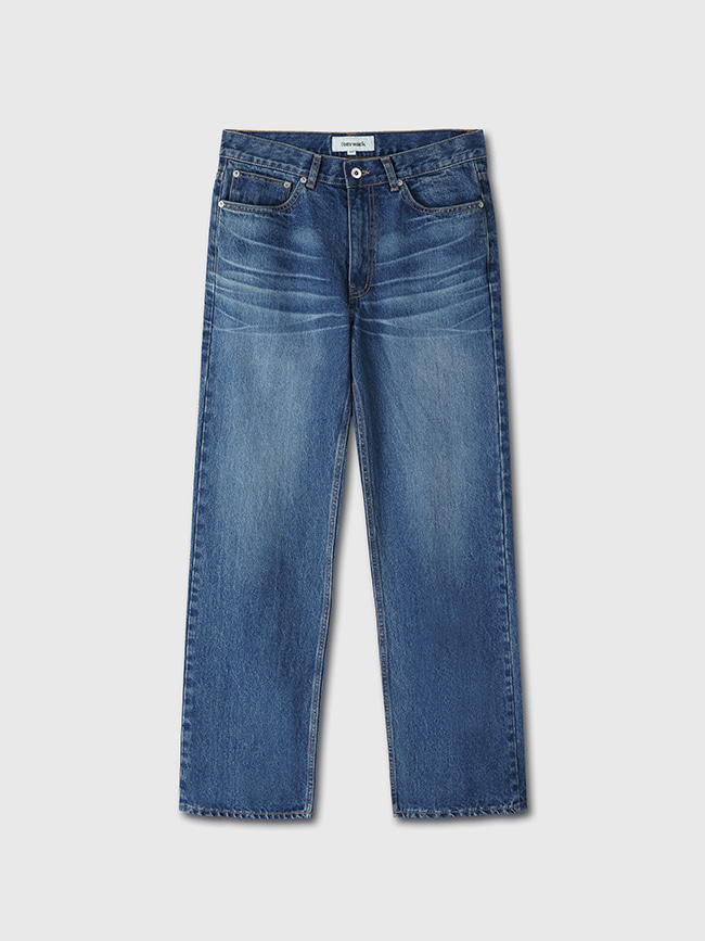 토니웩_ Straight Cut Denim Jeans [Mid Blue]
