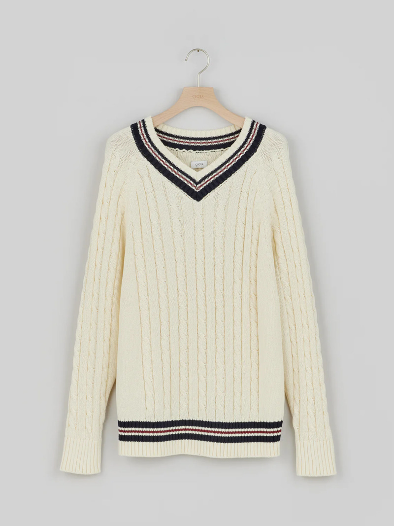 시오타_ Cricket Sweater [Off White]