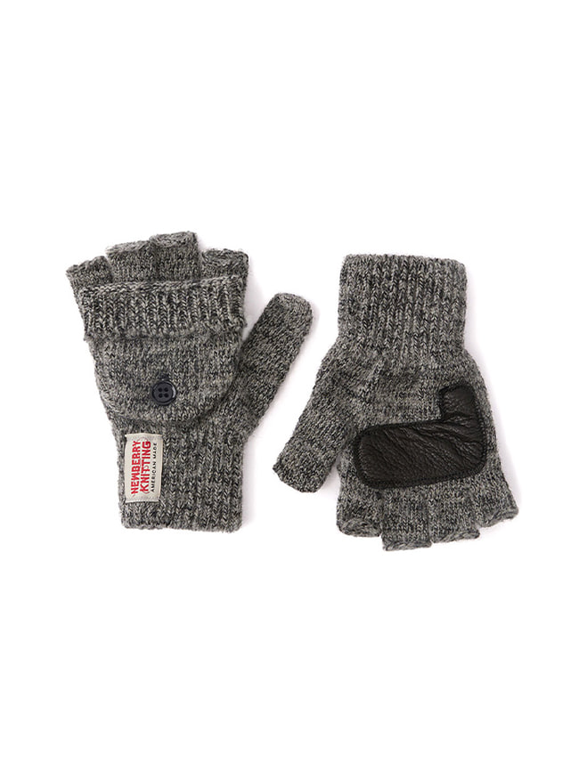 뉴베리니팅_ Deer Leather Glomit Gloves [Charcoal /Black]