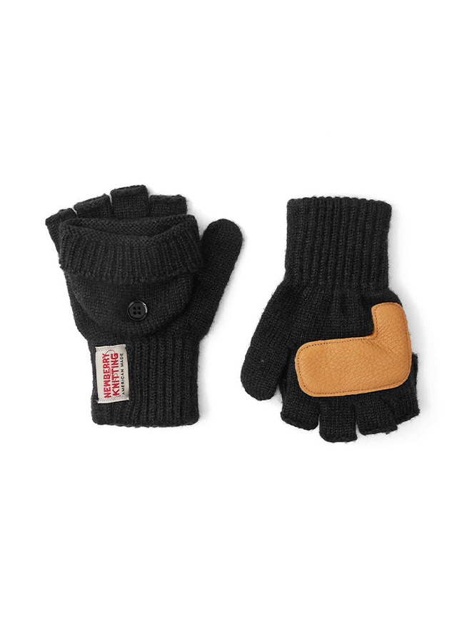 뉴베리니팅_ Deer Leather Glomit Gloves [Black/Tan]
