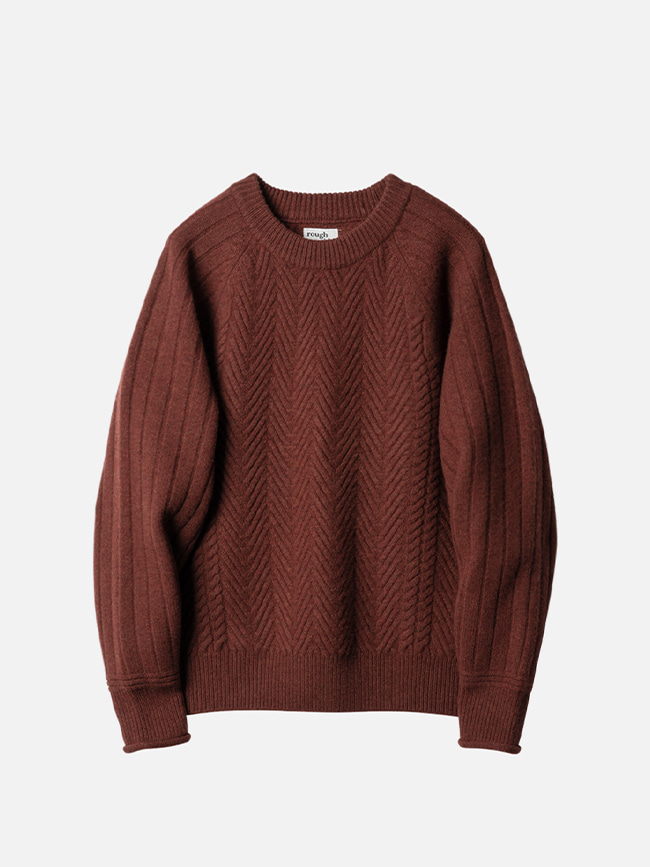 러프사이드_ Aran Sweater [Maple]