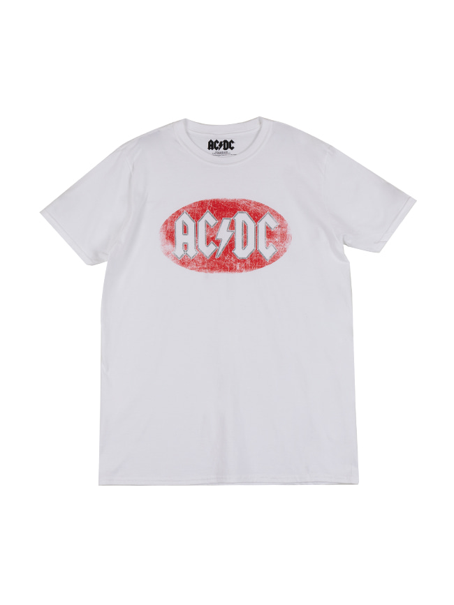 블리치아트_ [B CONDITION] ACDC Oval Logo Vintage T-Shirt [WHITE]