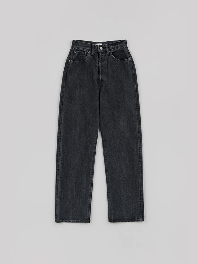 시오타_ High-rise 5 Pocket Pants (13.5oz) [Medium Black]