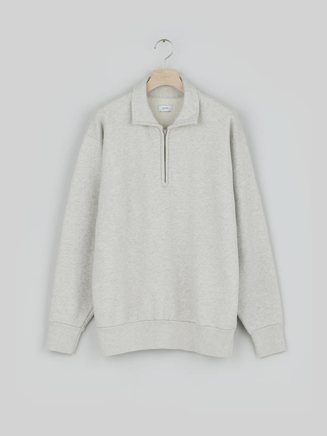 시오타_ Half Zip Sweatshirt [Light Top Gray]