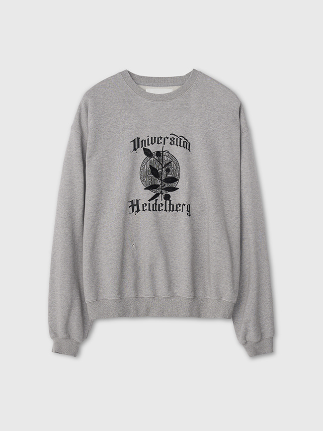 토니웩_ Embroidery Overlap College Sweatshirt [Heather Grey]