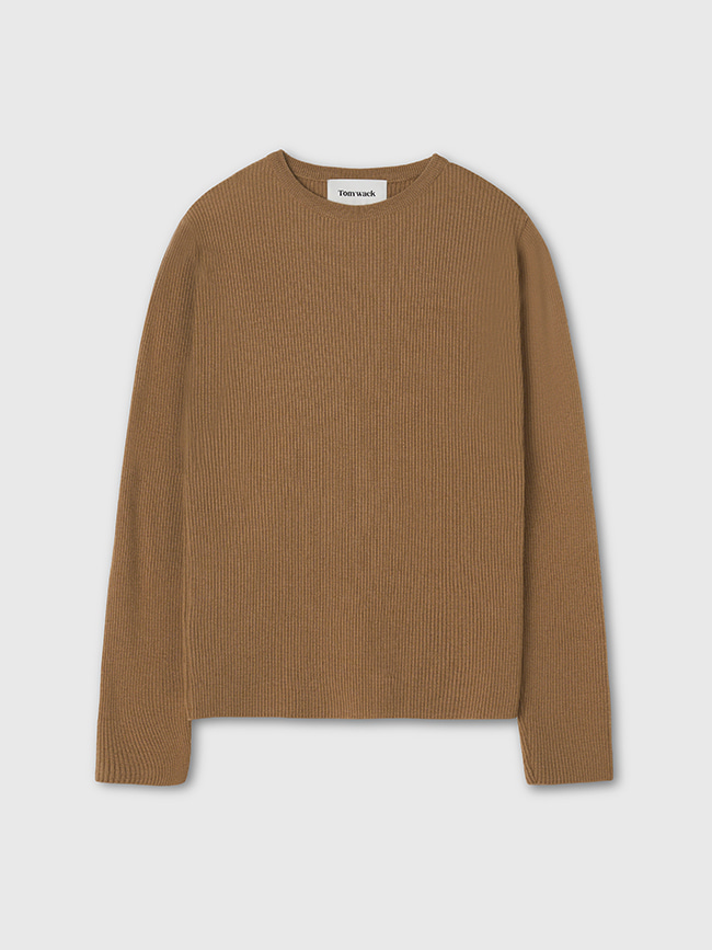 토니웩_ Merino Wool Ribbed Sweater [Camel]