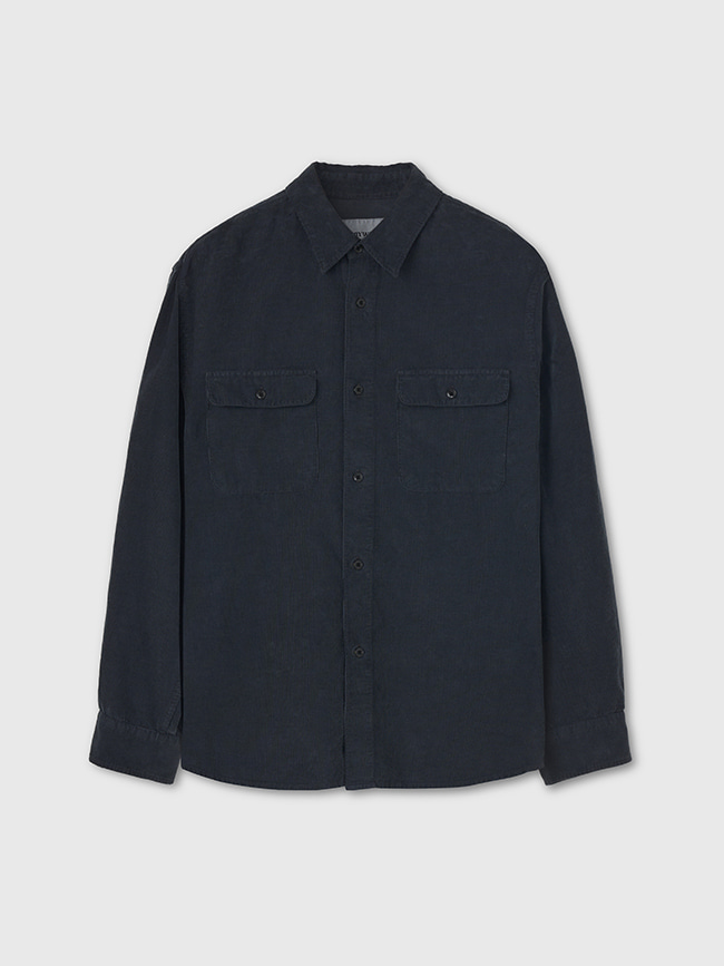 토니웩_  Garment-Dyed Corduroy Officer Shirt [Carbon]