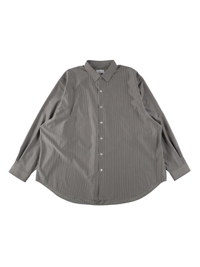 카네마사_ 46G Atmosphere Stripe Shirt [Gray/Beige]