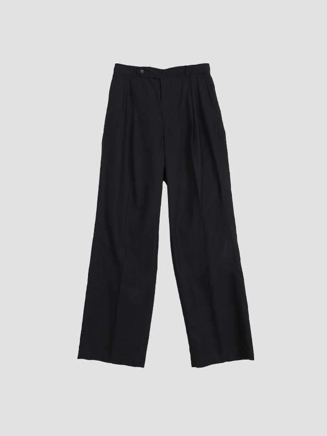 파라_ Two Tuck Side Adjustable Pants [Black]