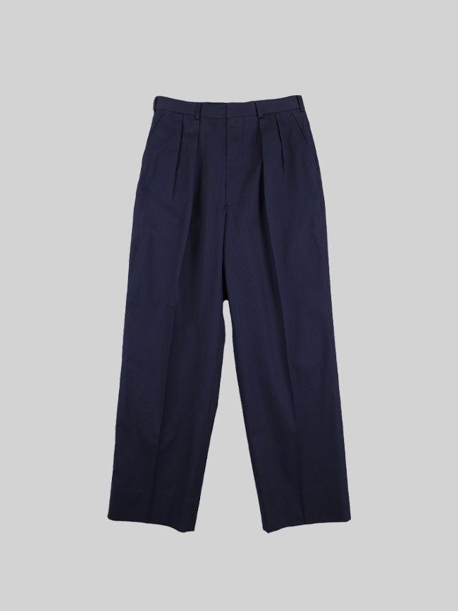 시오타_ CIOTA × J.PRESS 2 Pleats Oxford bags Trousers (MADE IN JAPAN ) [Navy]