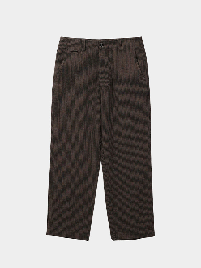 홈리_ stripe trousers [brown]