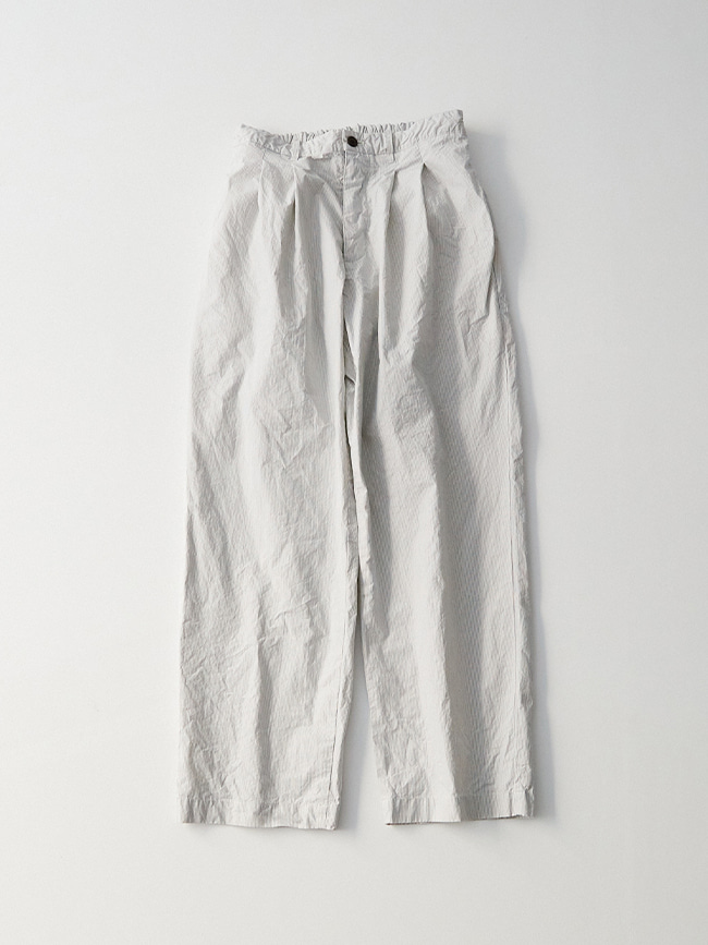 컨팩트_ High Count Cotton Stripe Easy-Fit Pants [Off White]