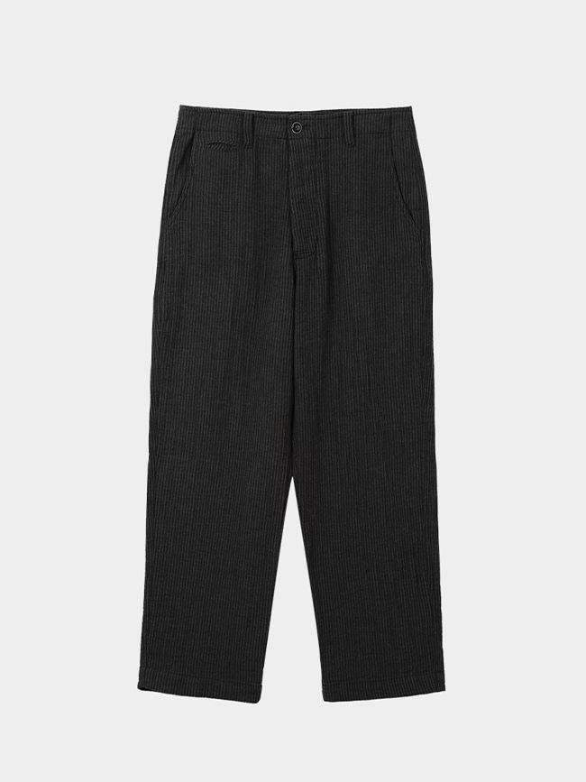 홈리_ stripe trousers [black]
