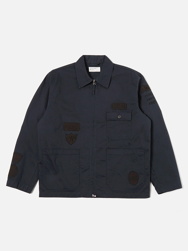 유니버셜웍스_ Gower Jacket In Twill Embroidered [Navy]
