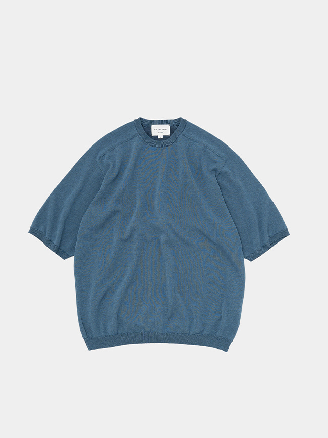스틸바이핸드_ Melange knit t-shirt [DUSTY BLUE]