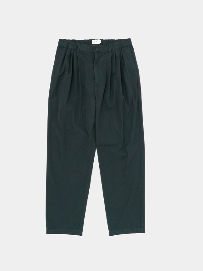 스틸바이핸드_ Garment-dye 4 tuck pants [BLACK NAVY]